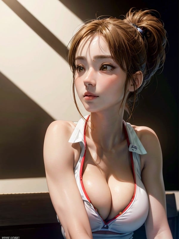Japanese Idol, Playing Tennis, Full Body AI Porn