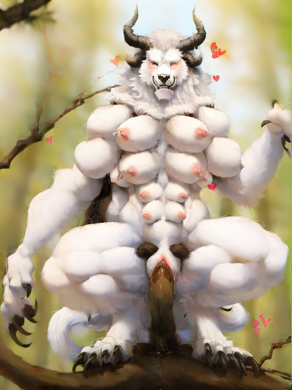 Bad Anatomy, A Big Left Arm With Unusually Large Claws, A Back With Hairy Furry AI Porn