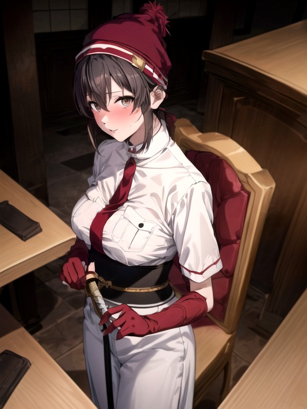 Red Gloves, Still Sheathed, 單人圖 AI黃漫