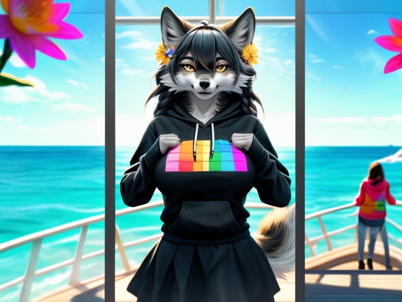 Loup, Tressé, Multiple Girls Porno IA Furry