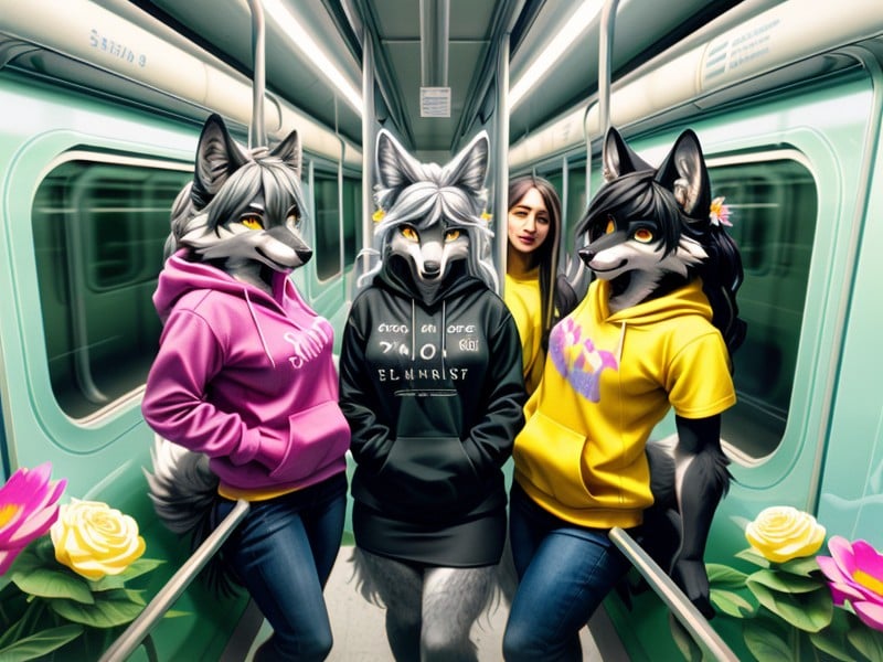 Multiple Grid View, Multiple Girls, Feliz Furry IA