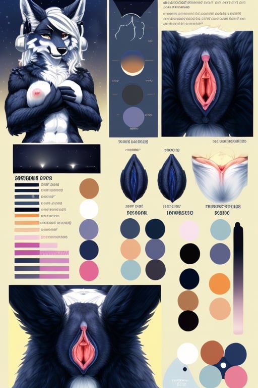 Vulvar, Multiple Accurate Pussy K View, Accurate Detailed Reference Sheet Furry AI Porn