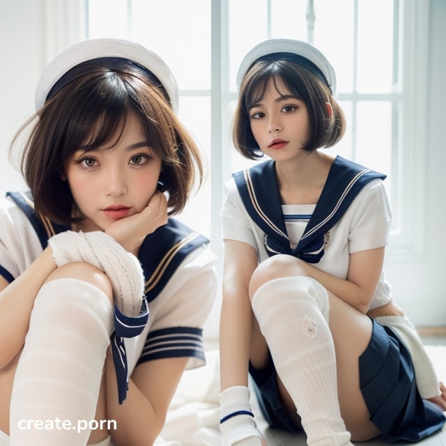 French Maid, Cute Face, Bust Shot Asian AI Porn