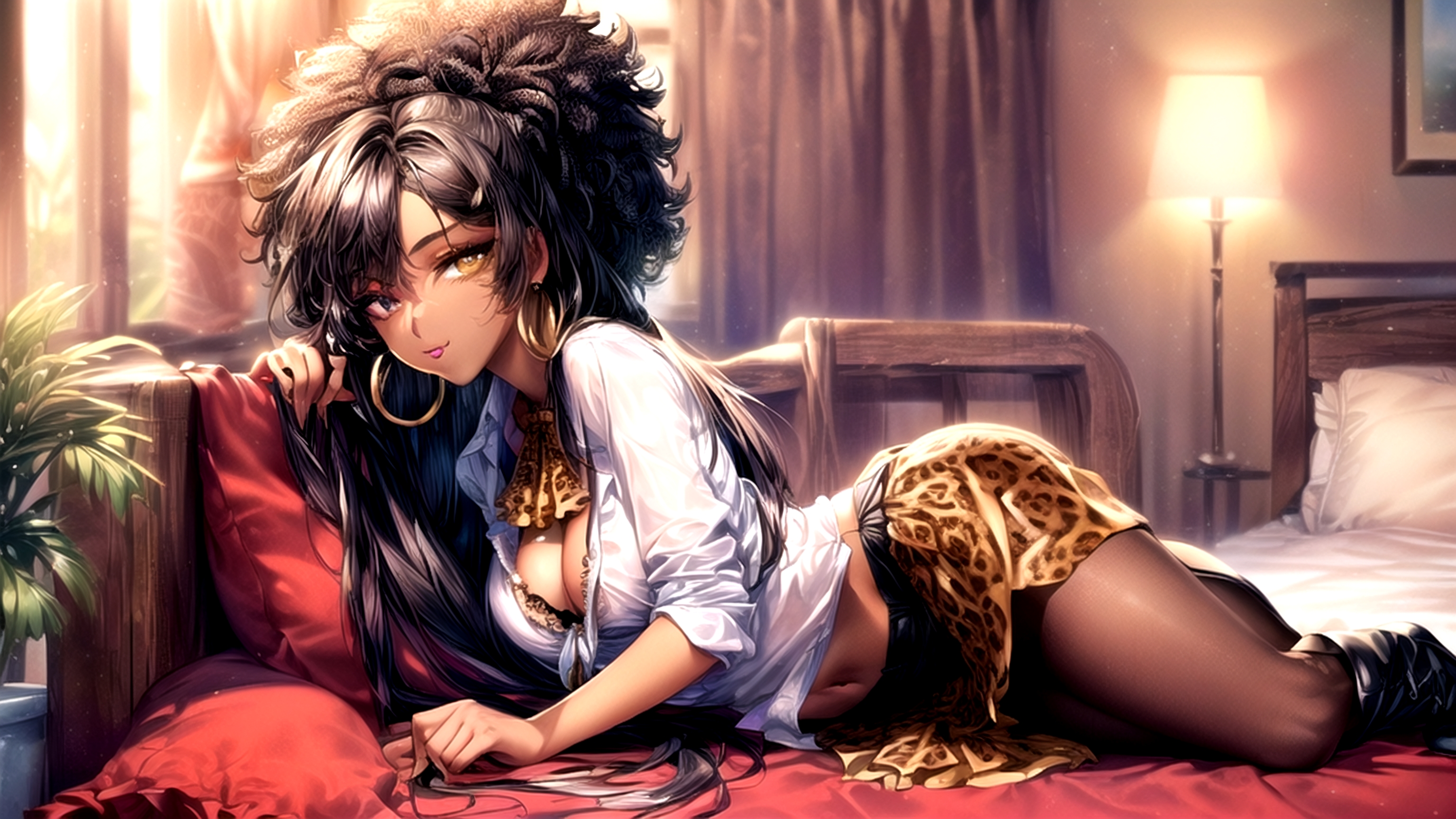 Bra, Happy, Afro AI Porn
