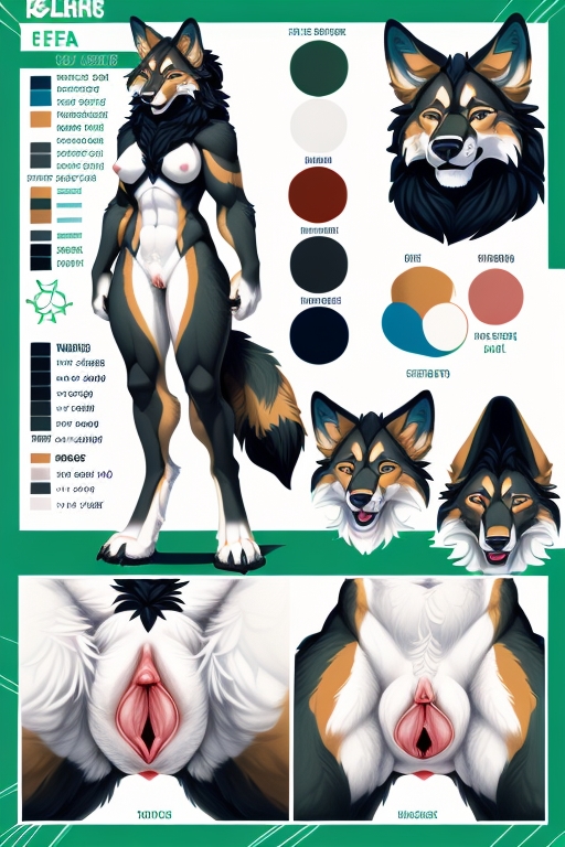 Multiple Grid View, Setting Material, Perfect Wolf_canis Anatomy Vulva Furry IA