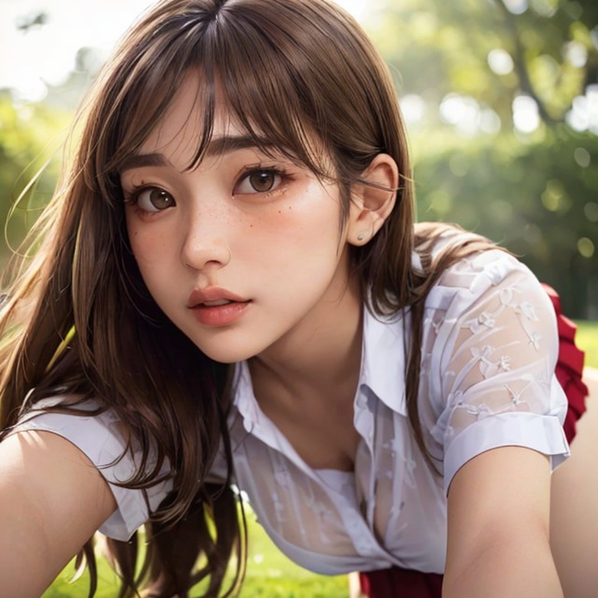 Noon, Focus On Eyes, Slim Waist Asian AI Porn