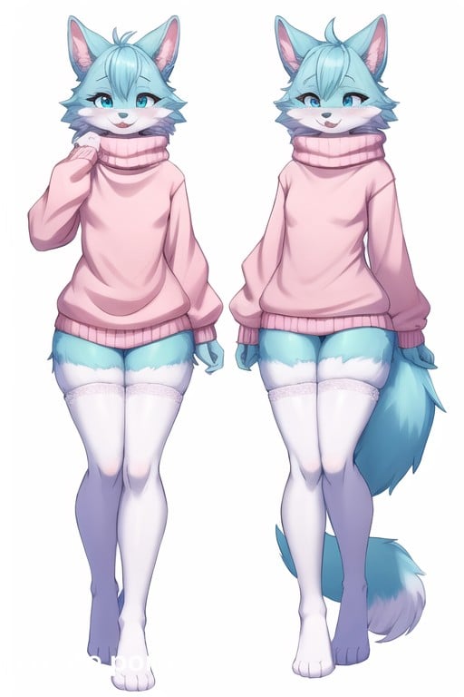 Flue Fur, Blue Furry, White & Light Blue Neck Furry IA