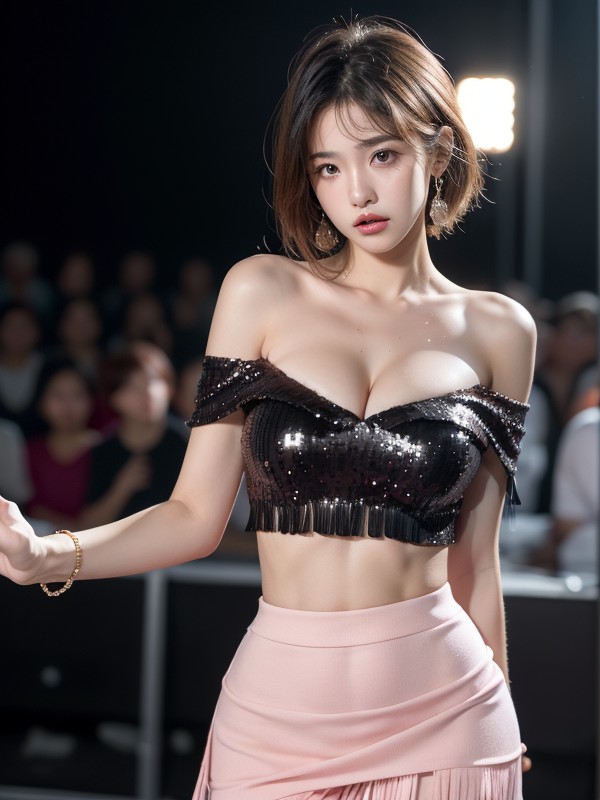 Ultra Detailed Body, Nsfw, Skimpy Breasts Press By Clothes Underboob Extremely Detailed Realistic Doe Eyes AI Porn