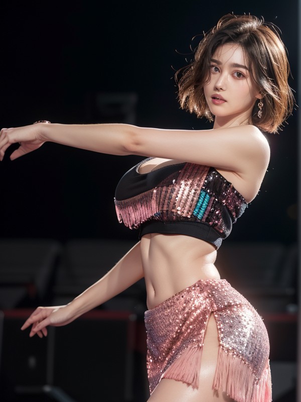 Accurate Human Anatomy, Bobcut, Thin Waist AI Porn