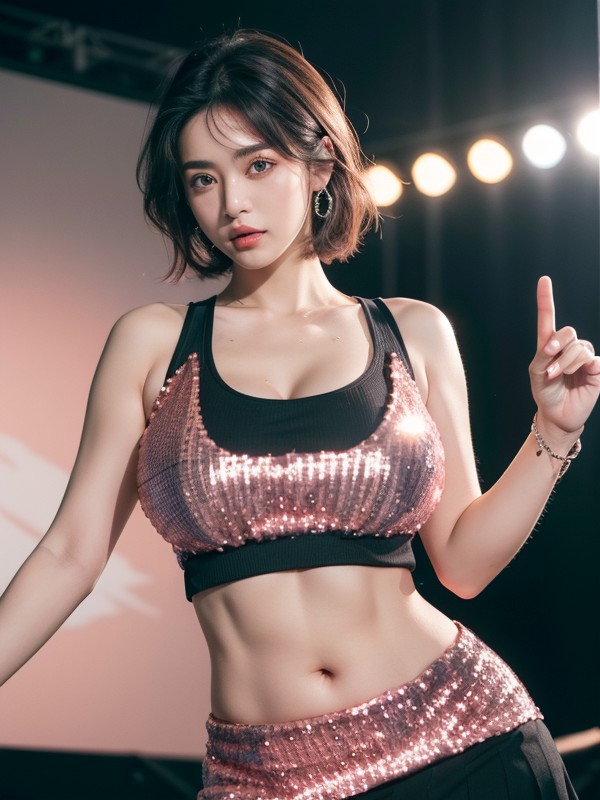 Skinny, Anatomically Natural Dancing Pose Slim, Best Quality AI Porn