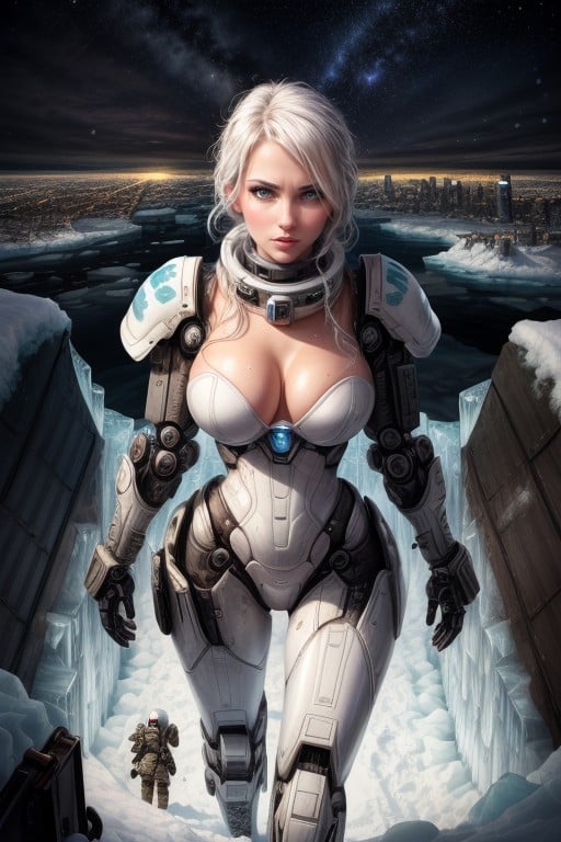 Accurate Fingers, Robot Armor, Hands On Hips AI Porn