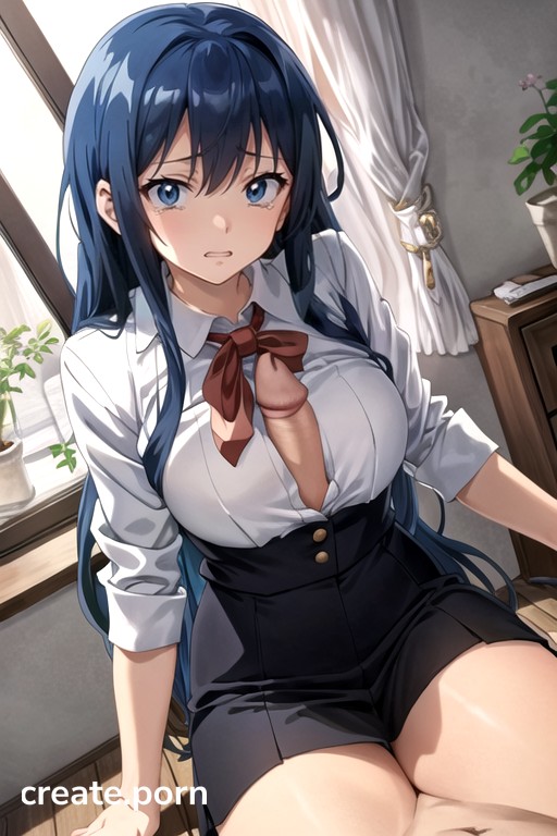 Anime Girl Skirt - Office Pants, Fearful, Mini Skirt AI Porn