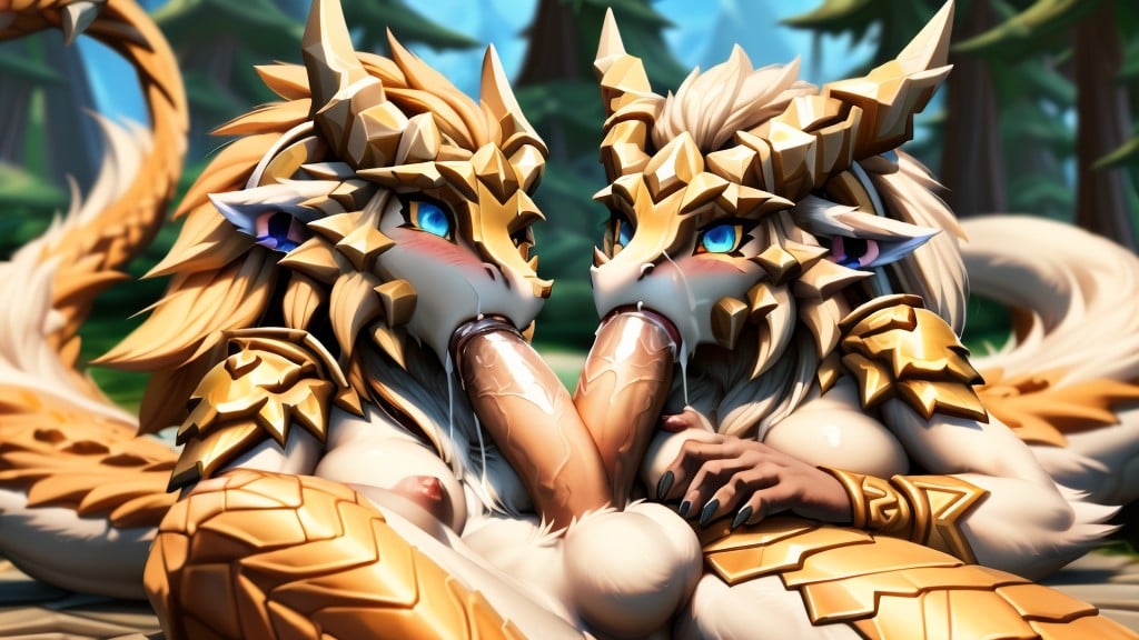 Orgasm, Yellow Scales, Deep Throat Furry AI Porn