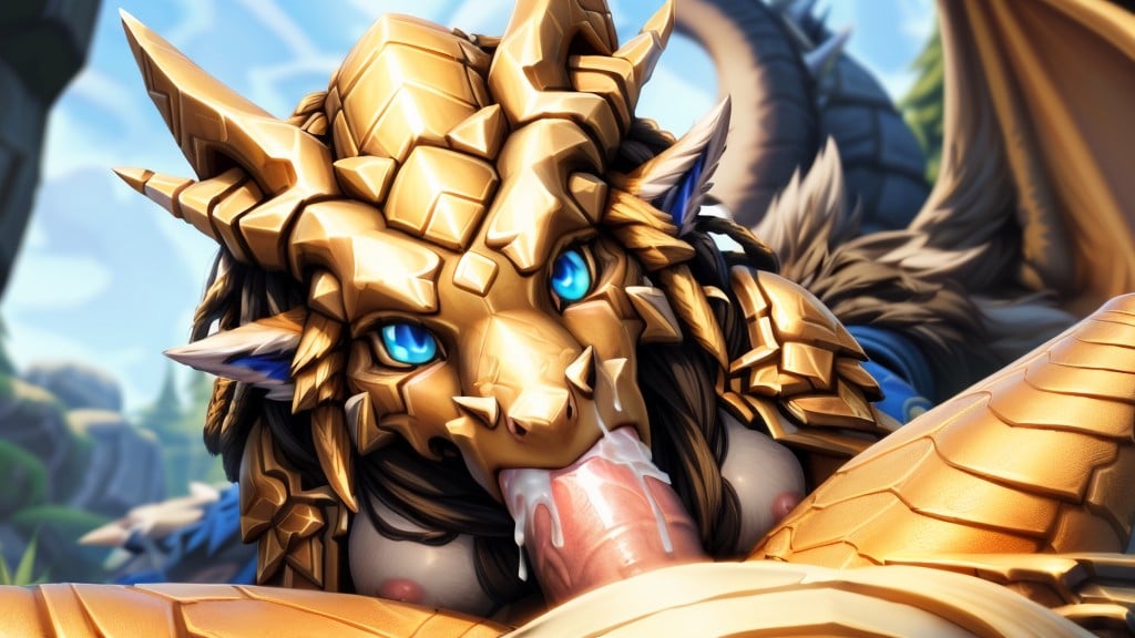 One Female, 2 People, Deep Throat Furry AI Porn