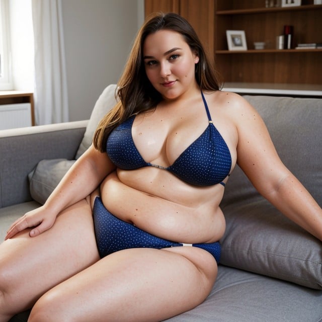 Big Beautiful Chubby - Super Size Big Beautiful Woman, Chubby Belly, Living Room AI Porn