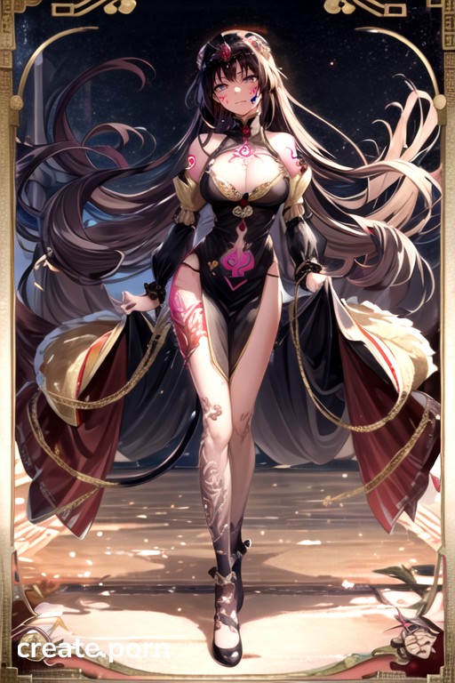 Twisted Body Parts, Long And Sturdy Golden Ragon Tail, A Confident Expression Hentai AI Porn