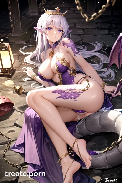 Tattoo, Gold Feet Chain, Charming Ass Hentai AI Porn