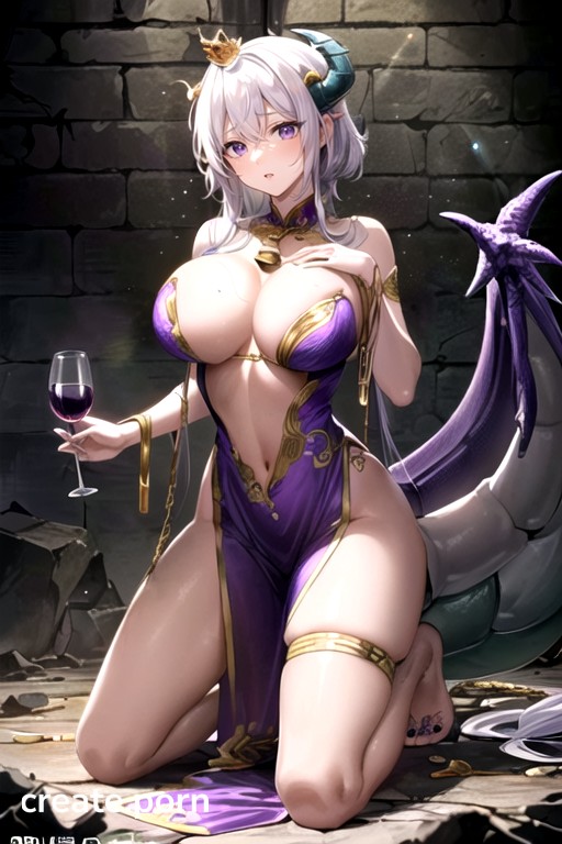 Prohibit Twisted Body Parts, Oiled Skin, Wearing A Exquisite Crown Hentai AI Porn