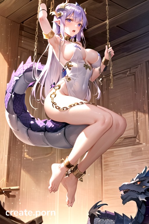 Gold Bracelet, Holding The Rope Connecting The Neck Collar With Hand, Prohibit Twisted Body Parts Hentai IA