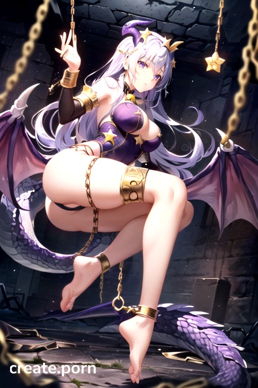 Wearing A Bell On The Body, In The Dark Dungeon This Chain Is Fully Locked, Charming Thighs Hentai AI Porn