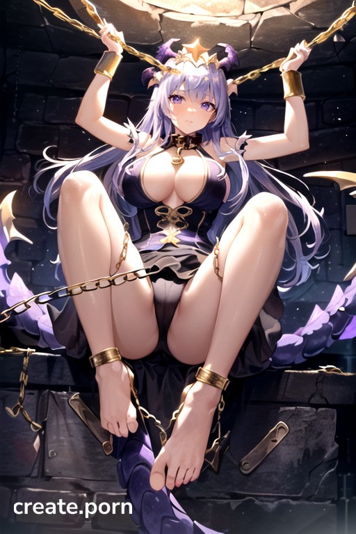Half A Ton On The Ground, Chains Hold Onto Your Hands And Feets, Prohibit Twisted Body Parts Hentai AI Porn