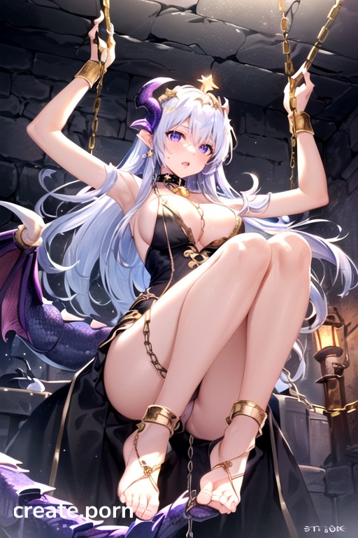 Hanging With Chains, Wear A Precious Star Crown, Prohibit Wrong Hands And Feet Hentai AI Porn