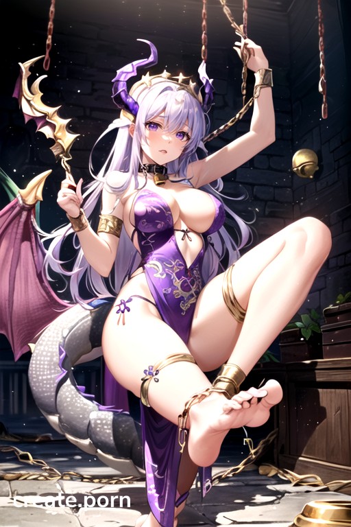 Hands And Feet Suspended In The Air, Hanging With Chains, Naked Hentai AI Porn