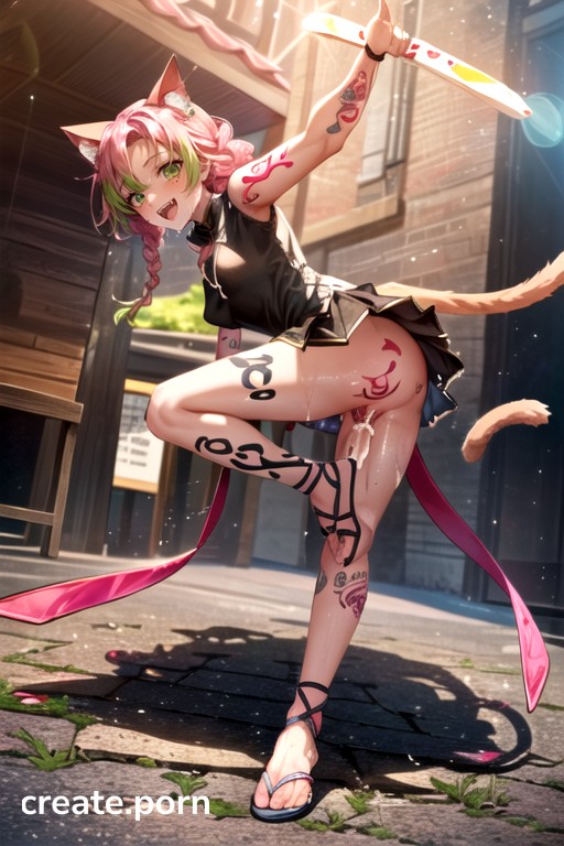 Prohibit Wrong Hands And Feet, Protruding Pink Alternating Cat Ears, Ultra Detailed Hentai AI Porn