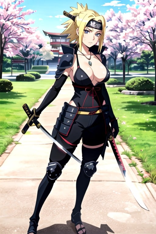 Armored Arm Sleeves, Standing, Large Breast Hentai AI Porn