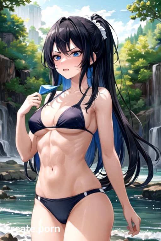 Medium Ass, Blue Eyes, With A Bikini But Only The Bottom Part And You Can  Slightly