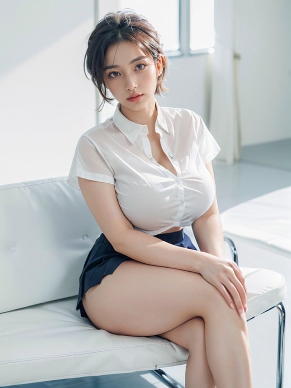 Cute Japanese Idol, Long Eyelashes, Clear And Pale Complexion Akin To Transparency Porno IA