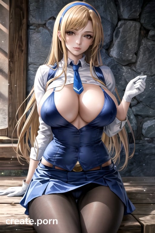 Necktie, Hime Cut, Surrealismo Hentai IA