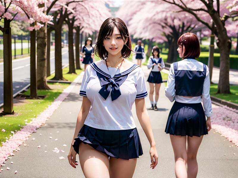 Ultra Realistic, High School Sailor Uniform, Mini Skirt Low-rise AI Porn