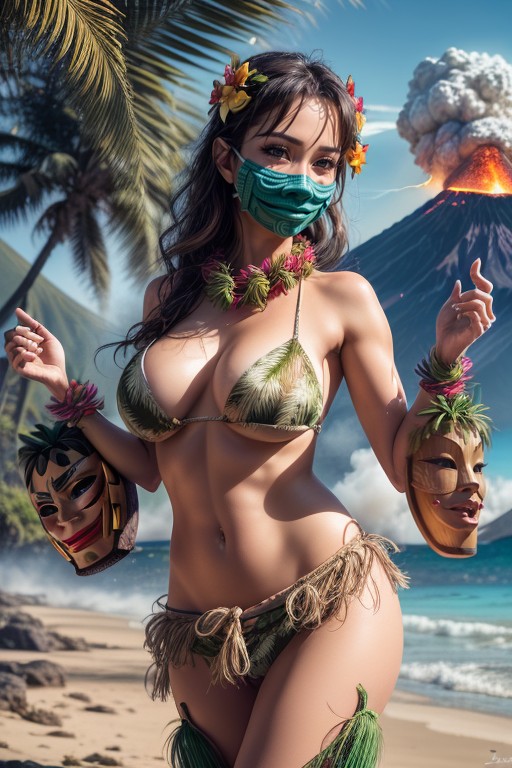 Dimly Lit, Perfect Hands, Green Tree Nymph Dancing AI Porn