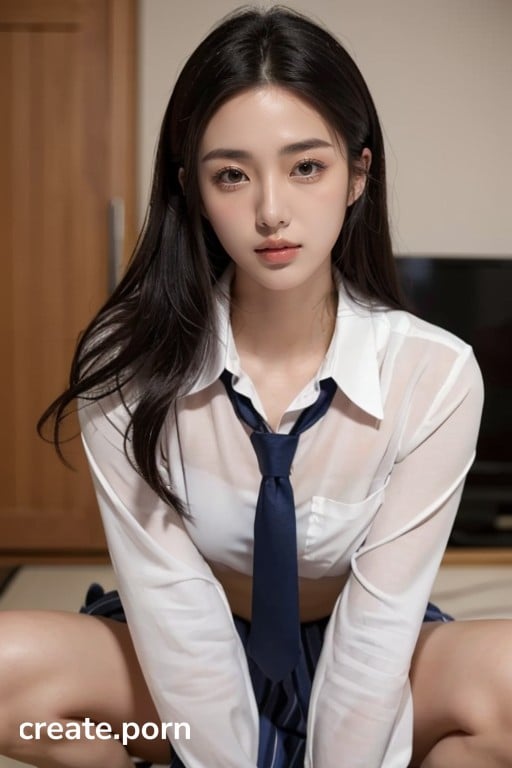 512px x 768px - School Uniform, Black Hair, Small Breast AI Porn