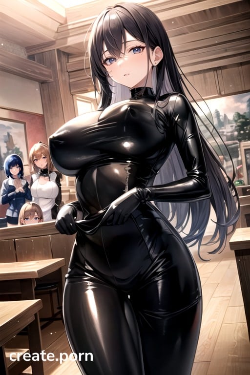 Anime In Latex - Night, Latex Suit, Harem AI Porn