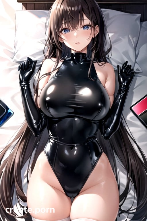 Woman, Straight Hair, Bare Thighs AI Porn