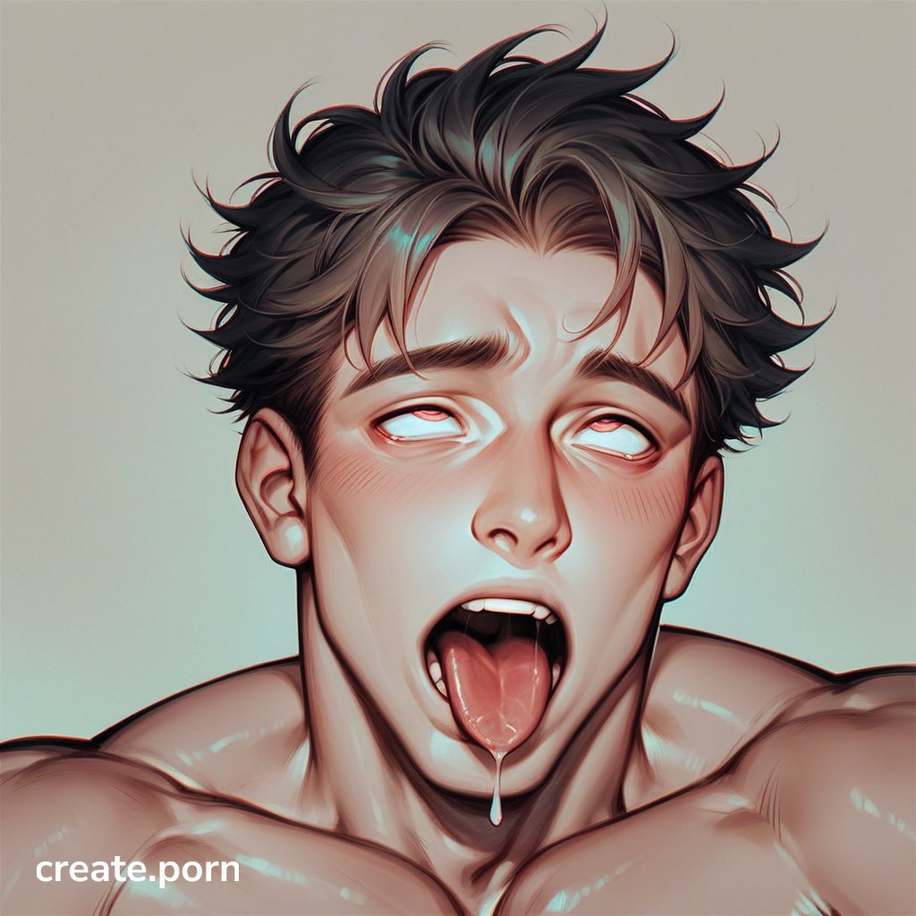 Ahegao, Tongue Out, Wanking ИИ гей порно