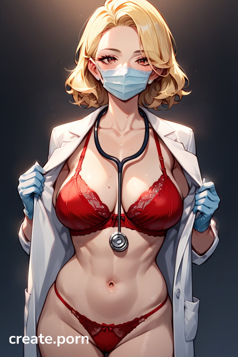 Blue Gloves, Nice Hair, Thick Body AI Porn
