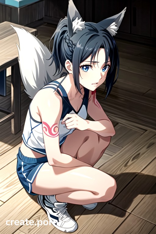 Full Body, Blue Eyes, Hair Braided AI Porn