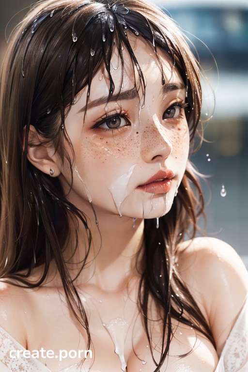 Ultra Detailed Skin Texture, Light Brown, Close-up On Face Asian AI Porn