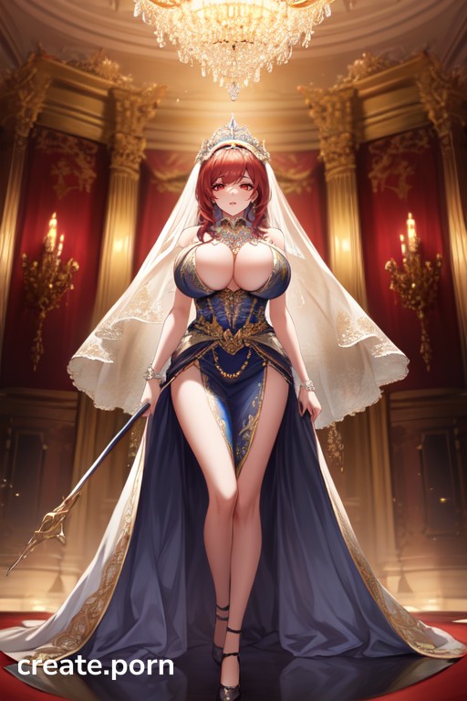 Grandiose Tiara, Cinched Waist, Regal Headpiece Hentai AI Porn