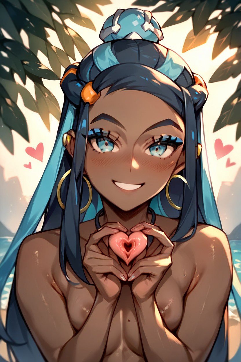 Nessa Rurina From Pokemon, Outdoors, Love Hearts ИИ порно