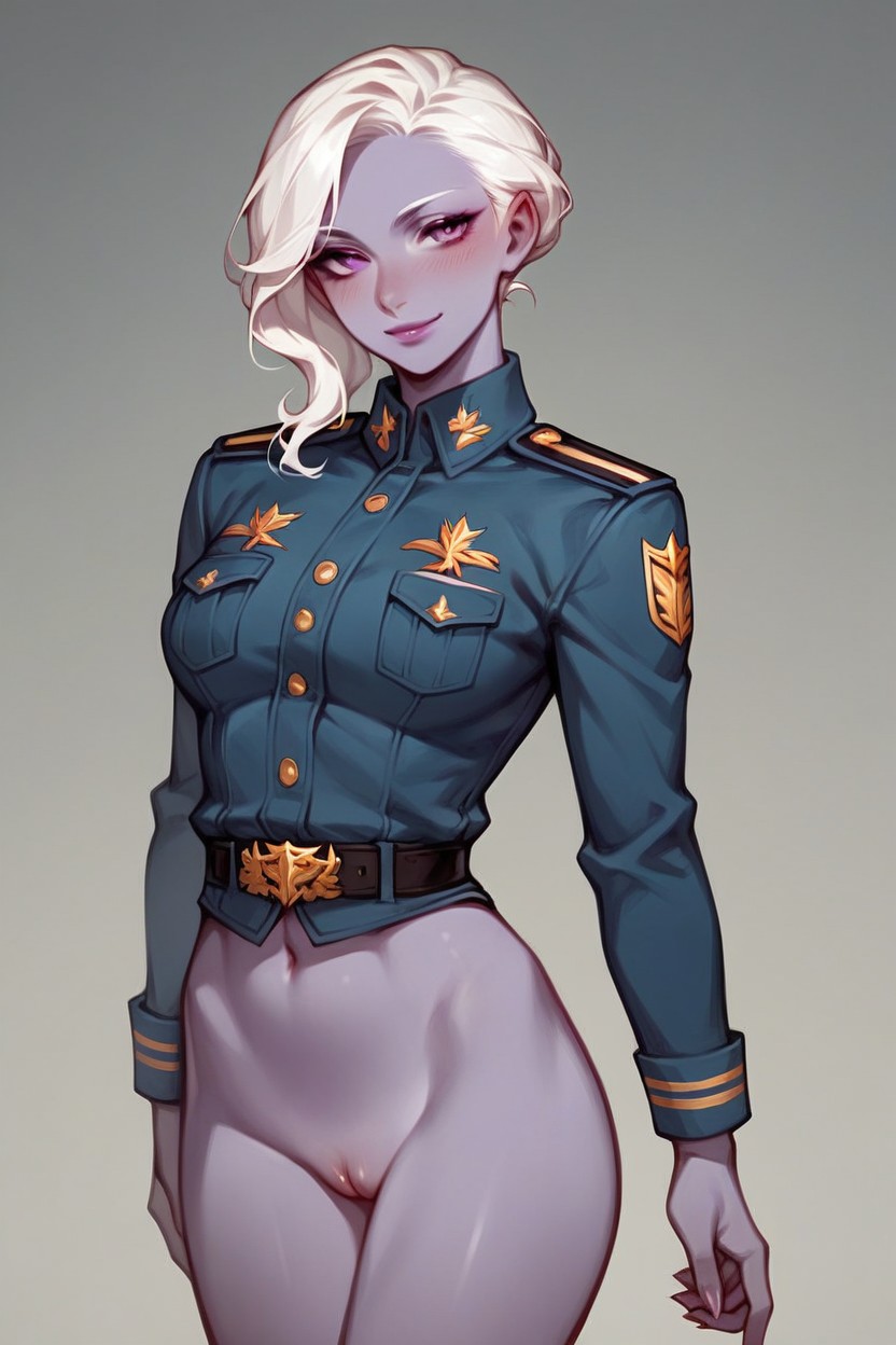 20s, White Hair, Military ИИ порно