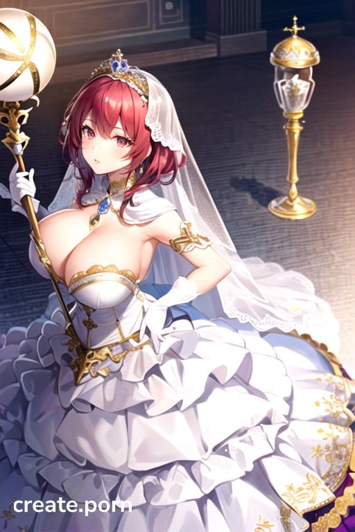 Massive Veil, View From Above, Voluminous Skirt Hentai AI Porn