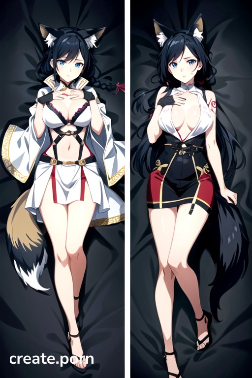 A Hand Covers Her Chest, Big Breasts, Tall Woman AI Porn
