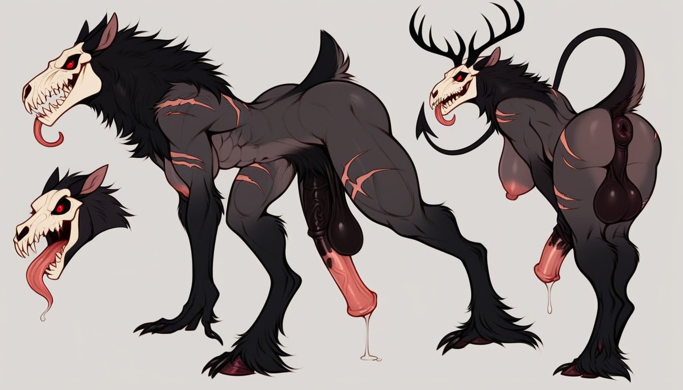 Double Jointed Legs, Prominent Asshole, Bending Over Furry AI Porn