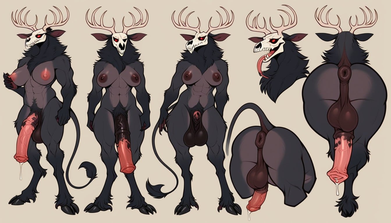 Equine Asshole, Red Eyes, Hyper-realistic Equine Genitalia Furry AI Porn