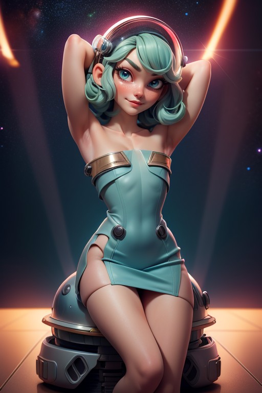 Arms Up, Dark Spaceship, 3d (cartoon) AI Porn