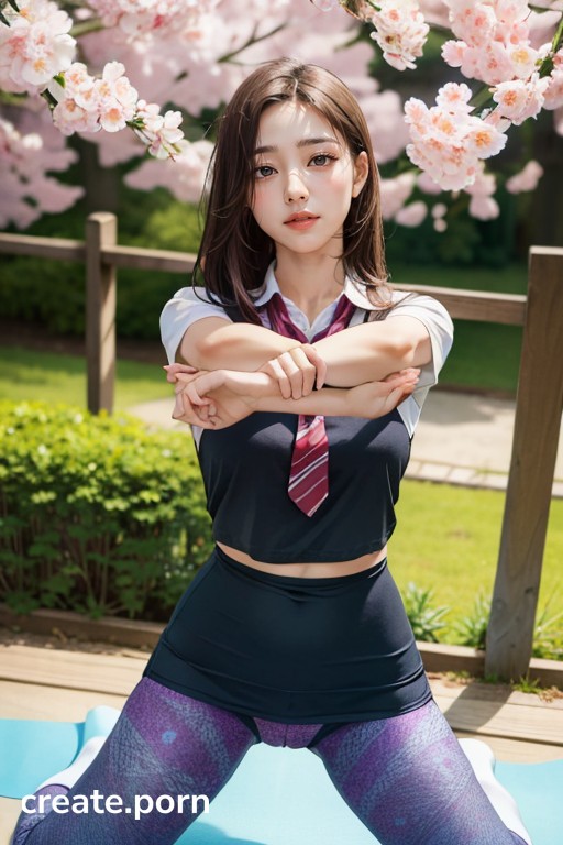 Sakura Garden, Bottom Up (nsfw), School Uniform Asian AI Porn